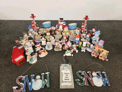 40+ Snowman Christmas Figurines Decor - Mugs, Wall Hangings, Candle Holders, Salt Shakers