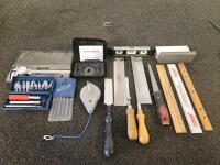 Hand Tool Set &ndash; JACK Saw, Dial Caliper, Knives, Files, Level, Rulers, Laser Guide (Shelf B)