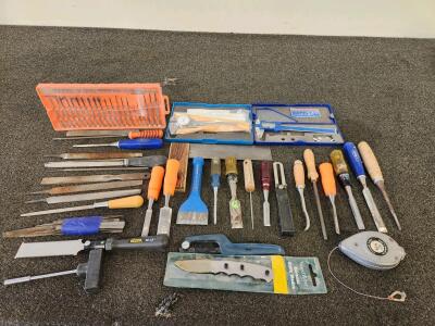 Stanley, WoodRiver, Mininch Hand Tools: Calipers, Chisels, Saw, Files, Micro Drivers (Shelf A)