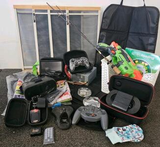 Mixed Electronics Lot &ndash; DreamVision Pro VR, Garmin GPS, HobbyZone Controller, Fishing Rods & More