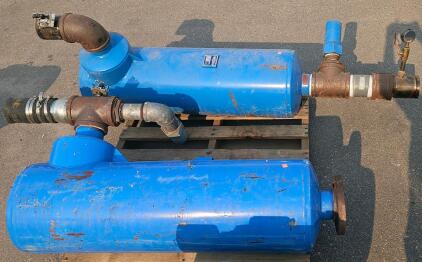 Stoddard L61H-4 & D33H-4 Industrial Exhaust Silencers, 4" Inlet/Outlet, Steel, with Fittings