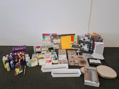 Large Stampin' Up! Rubber Stamp & Ink Pad Lot, Paper Pads, Tools, Paints, Versa-Tool, 140+ Items(shelf k)