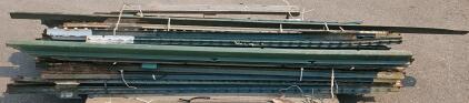 Bulk Lot of 40+ Mixed Steel T-Posts & U-Posts, Approx. 6-7 ft, Green, Used, Palletized