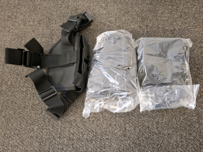 3 Black Tactical Drop Leg Pistol Holsters, Adjustable Nylon Straps, Universal Fit, Quick-Release
