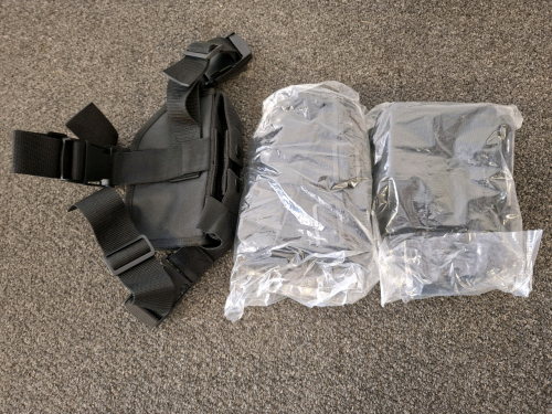 3 Black Tactical Drop Leg Pistol Holsters, Adjustable Nylon Straps, Universal Fit, Quick-Release