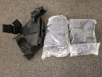 3 Black Tactical Drop Leg Pistol Holsters, Adjustable Nylon Straps, Universal Fit, Quick-Release