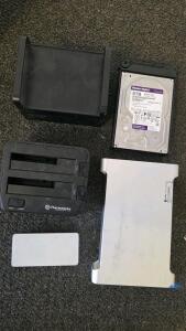 Macally G-S350SUAB2 External Hard Drive, 3TB W/ WD 8TB Purple Pro HDD, Thermaltake BlacX Duet Dock