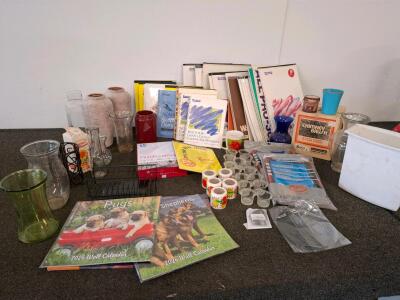 Glass & Ceramic Vases, 2026 Calendars, Vinyl Records, Tablet Cases, Office Supplies, art and sketch pads, small trash can And More