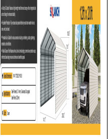 SUNCANOPY SDLC1220 12x20 ft Fully Enclosed Steel Carport, Cream, Galvanized Frame, All-Weather