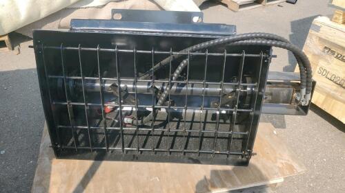 Hydraulic Skid Steer Sweeper Attachment 60" Width, Universal Mount, Debris Shield, Hydraulic Angling