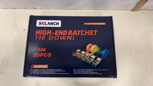 SDLANCH High-End 5M Ratchet Tie Down Straps Set &ndash; 20 Pieces, Mixed Colors (sp-16)