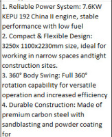 ME15 Mini Excavator, 2026, 800 kg Operating Weight, 7.6 kW Gasoline Engine - 6