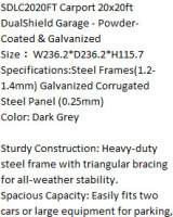high-end carport 20ftx20ft - 2