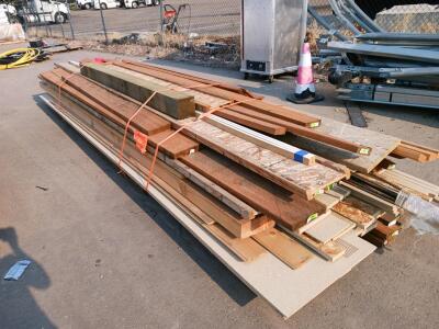 Large Mixed Lot Construction Lumber, Panels & Rebar, 12 Ft to 20 Ft Lengths, OSB, No.1 Grade, Pressure Treated