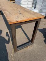 Industrial-Style Reclaimed Wood Table with Metal Frame, Approx. 95 x 30 in - 2