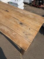Industrial-Style Reclaimed Wood Table with Metal Frame, Approx. 95 x 30 in - 4