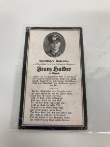 WW2 German Death Card