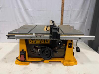 DeWalt DW744 10" Portable Table Saw, 15A Motor, 24-1/2" Rip, Rack & Pinion Fence Sp-18