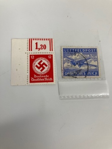 (2) Rare German Third Reich WW2 Stamps Nazi