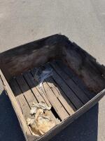 Large Wooden Pallet Bin 48"x48"x28" With Metal Reinforcements, Stackable, Weathered Condition - 2
