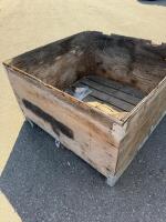 Large Wooden Pallet Bin 48"x48"x28" With Metal Reinforcements, Stackable, Weathered Condition - 3