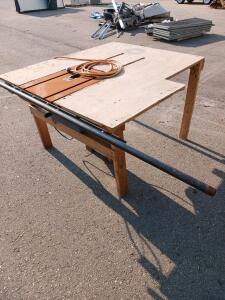 Homemade Table Saw Workstation with 48"x36" Plywood Table and DIY Crosscut Sleds & Jigs