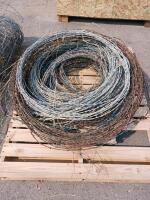 Large Roll 4-Point Galvanized Steel Barbed Wire, Approx. 1,320 ft, Used with Rust