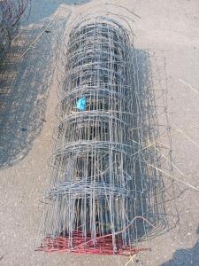 Welded Wire Field Fence Roll 4 ft x 100 ft, 12.5 Gauge, Galvanized Steel, Marked Red End
