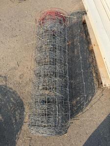 48" x 100' Galvanized Field Fence Wire Roll, Approx. 14.5 Gauge, 6" Mesh Openings