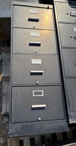 Shaw-Walker 4-Drawer Metal Vertical Filing Cabinet, Black, Locking, 52"x15"x26"