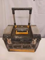 Rolling Toolbox with Assorted Hand Tools and Hardware, Black with Yellow Accents, Telescoping Handle Sp-16 - 2