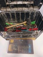 Rolling Toolbox with Assorted Hand Tools and Hardware, Black with Yellow Accents, Telescoping Handle Sp-16 - 3