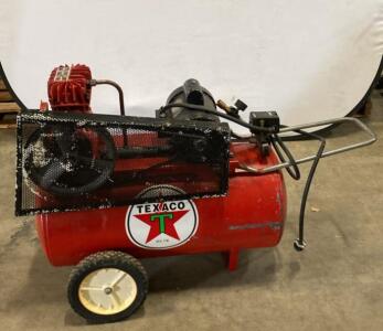 Texaco Portable Electric Air Compressor, 2 HP, 10 Gal Tank, 150 PSI, Horizontal, Belt-Driven ( Tested )