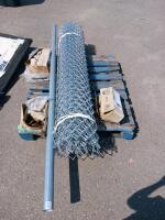 4 ft x 50 ft Galvanized Chain Link Fence Roll with Steel Post & Hardware Included - 2
