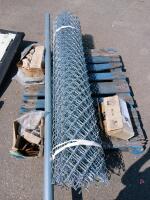 4 ft x 50 ft Galvanized Chain Link Fence Roll with Steel Post & Hardware Included - 3