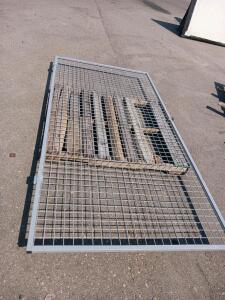 Galvanized Steel Wire Mesh Security Gate Panel 8'x4', Welded Grid, Hinges, Silver