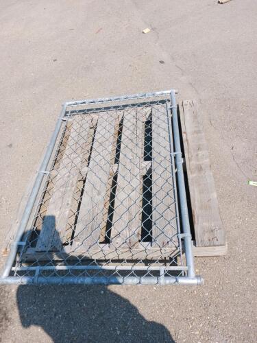 Chain-Link Fence Gate Panels, Galvanized Steel Frame, 4 ft x 5 ft, Set of 2
