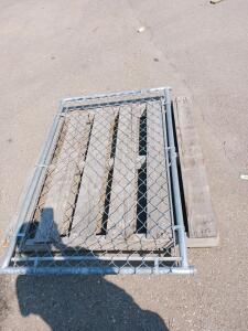 Chain-Link Fence Gate Panels, Galvanized Steel Frame, 4 ft x 5 ft, Set of 2
