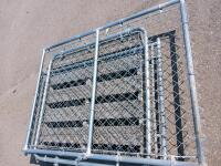 Chain-Link Fence Gate Panels, Galvanized Steel Frame, 4 ft x 5 ft, Set of 2 - 4