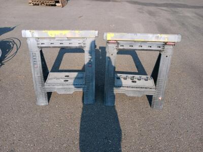 Plastic Folding Sawhorses, 350 lb Capacity Each, 31" Height, Set of 2