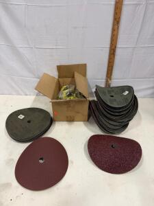 3M 381C Resin Fiber Discs, Aluminum Oxide, 9" Diameter, 60 & 16 Grit, Approx. 20-30 Each Sp-9