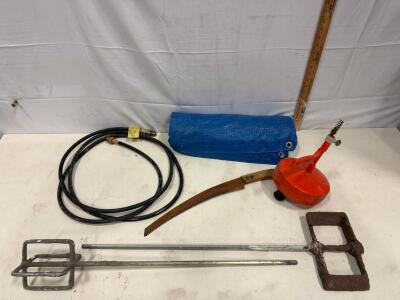 Propane Roofing Torch Kit with Hose, Torch Head, Mixing Paddle, Insulation Saw, Carry Bag