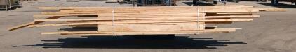 Bundle of ~50 Mixed 2x4 Construction Lumber, Approx. 16 ft Lengths, Some Damaged/Pressure-Treated