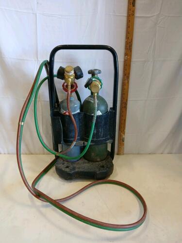 Portable Oxy-Acetylene Welding Torch Kit, 20 cu ft Oxygen & 10 cu ft Acetylene, Regulators, Cart (sp-18)