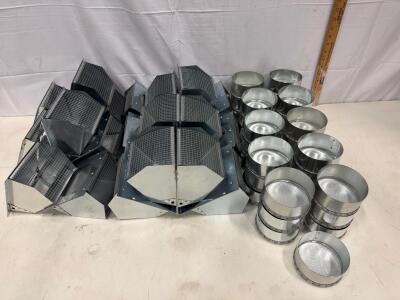 Bulk Lot 6" Galvanized Steel Wall Vents with Mesh & Duct End Caps, 12 Each, HVAC System Fittings (R2)