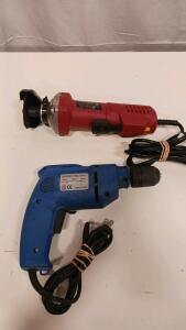 Chicago Electric 3" Cutoff Tool 20,000 RPM & 3/8" Electric Drill 2,600 RPM 300W Bundle (R-10) Powers On