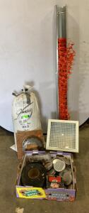 HVAC & Construction Materials Lot: Quietflex R6.0 Insulation, Metal Vent Grille, Galvanized Ducting, Orange Safety Fencing ( R5 )
