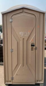 Standard Portable Restroom, Polyethylene, 60 Gal Tank, Self-Closing Door, Serial #552B( Tested )