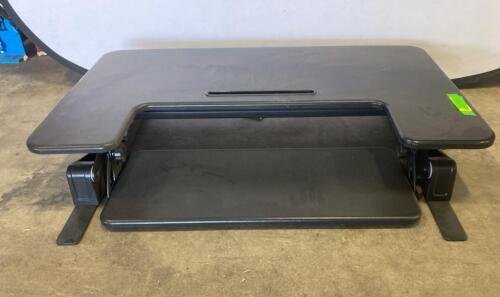 36" Black Height-Adjustable Sit-Stand Desk Converter with Keyboard Tray and Device Slot ( R1 )