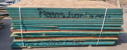 23/32" Tongue & Groove OSB Subfloor Panels, 4'x8', 22 +Panels, Green Edge, Moisture Resistant